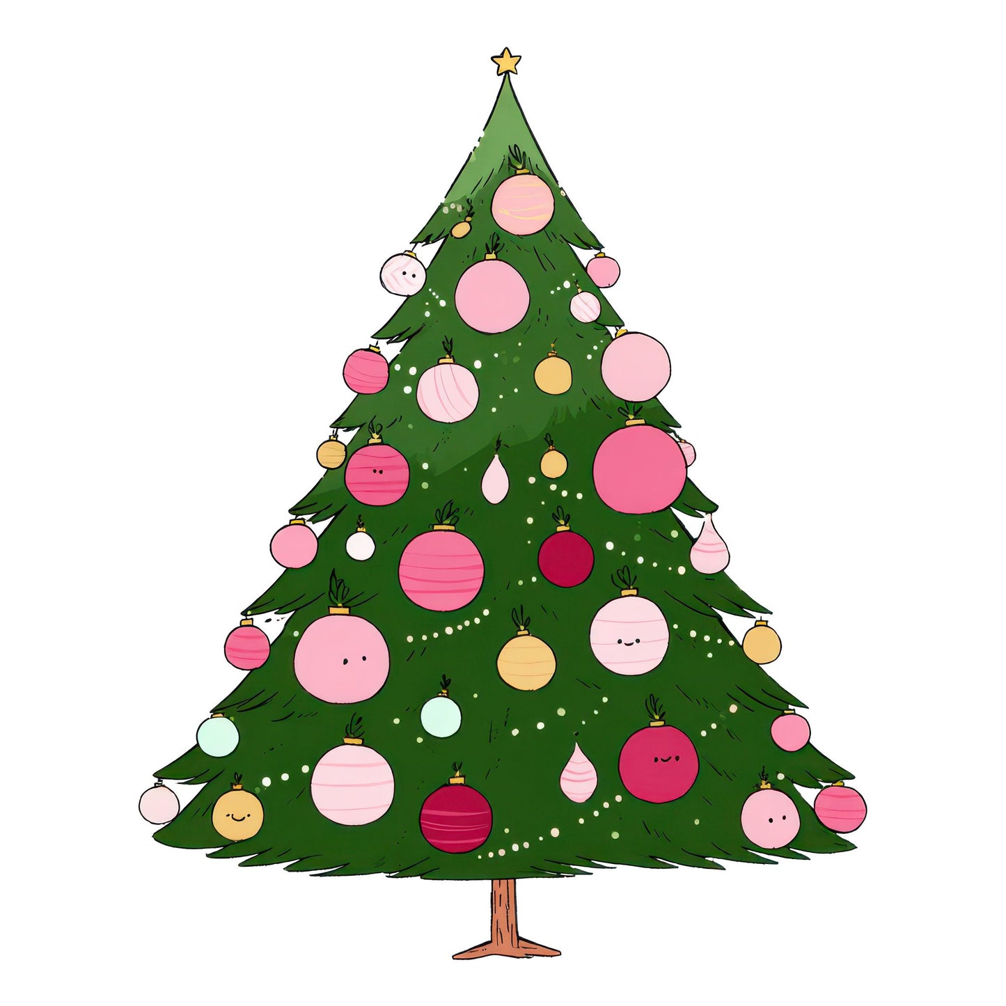Cartoon Abstract Christmas Tree Set C Fussy Cut Sheets (DDD009182)
