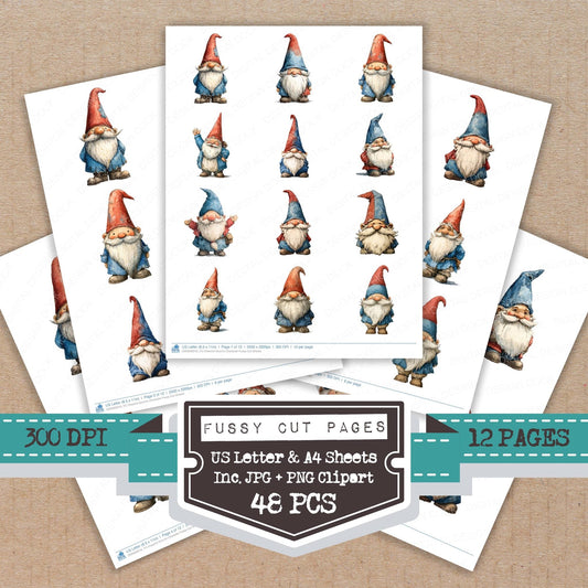 Cheerful Gnome Character Fussy Cut Sheets (DDD009216)