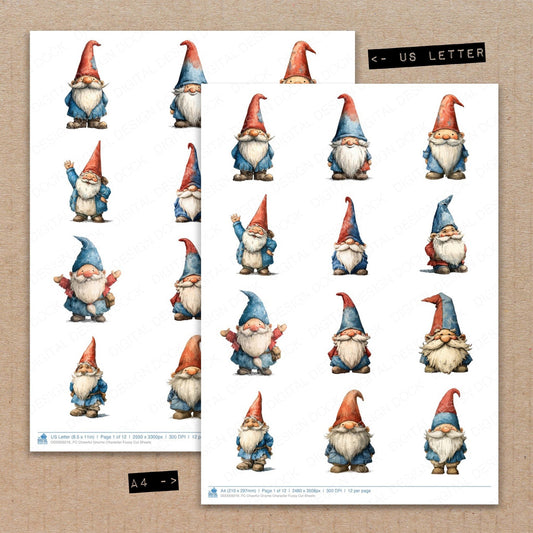 Cheerful Gnome Character Fussy Cut Sheets (DDD009216)