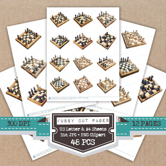 Chess Game in Progress Fussy Cut Sheets (DDD009223)