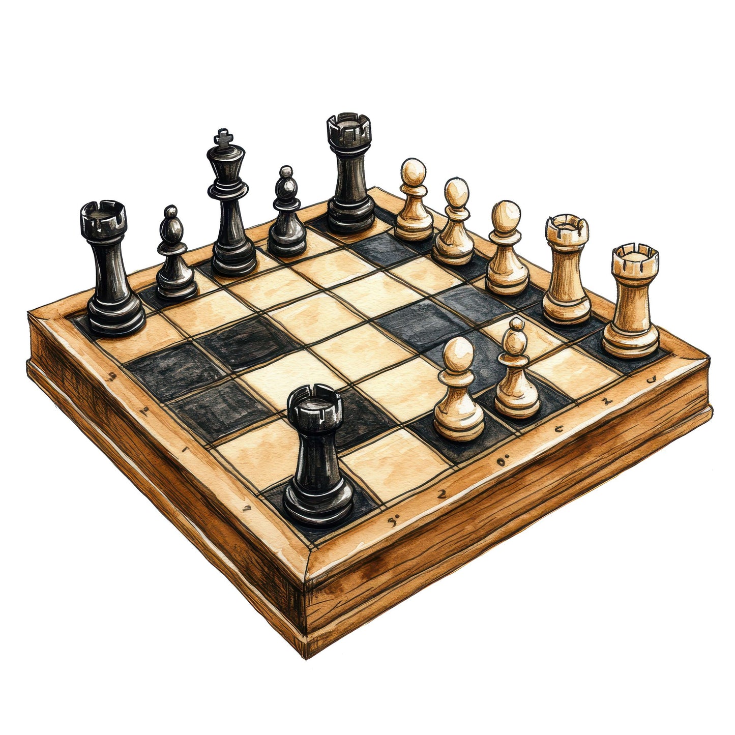 Chess Game in Progress Fussy Cut Sheets (DDD009223)