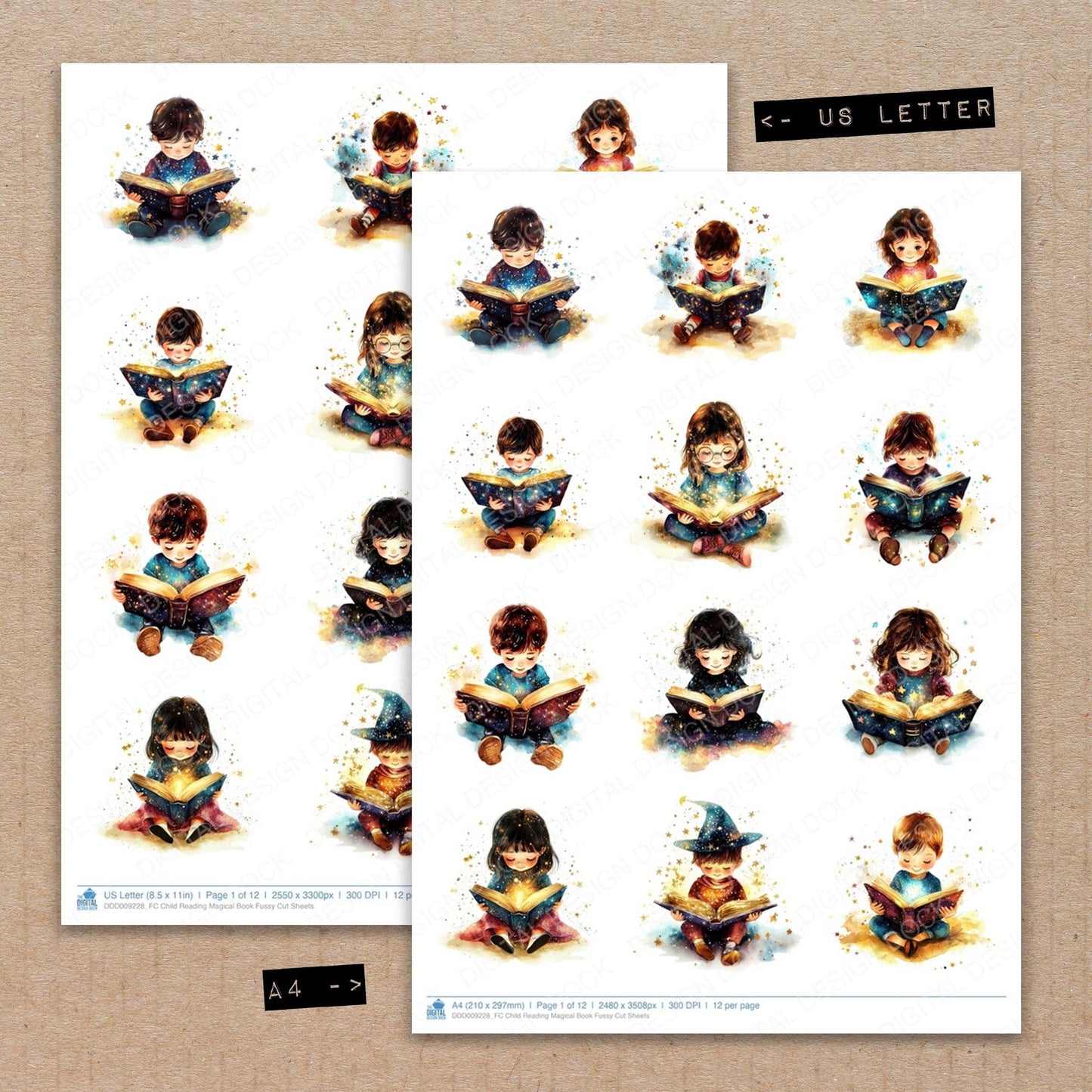 Child Reading Magical Book Fussy Cut Sheets (DDD009228)
