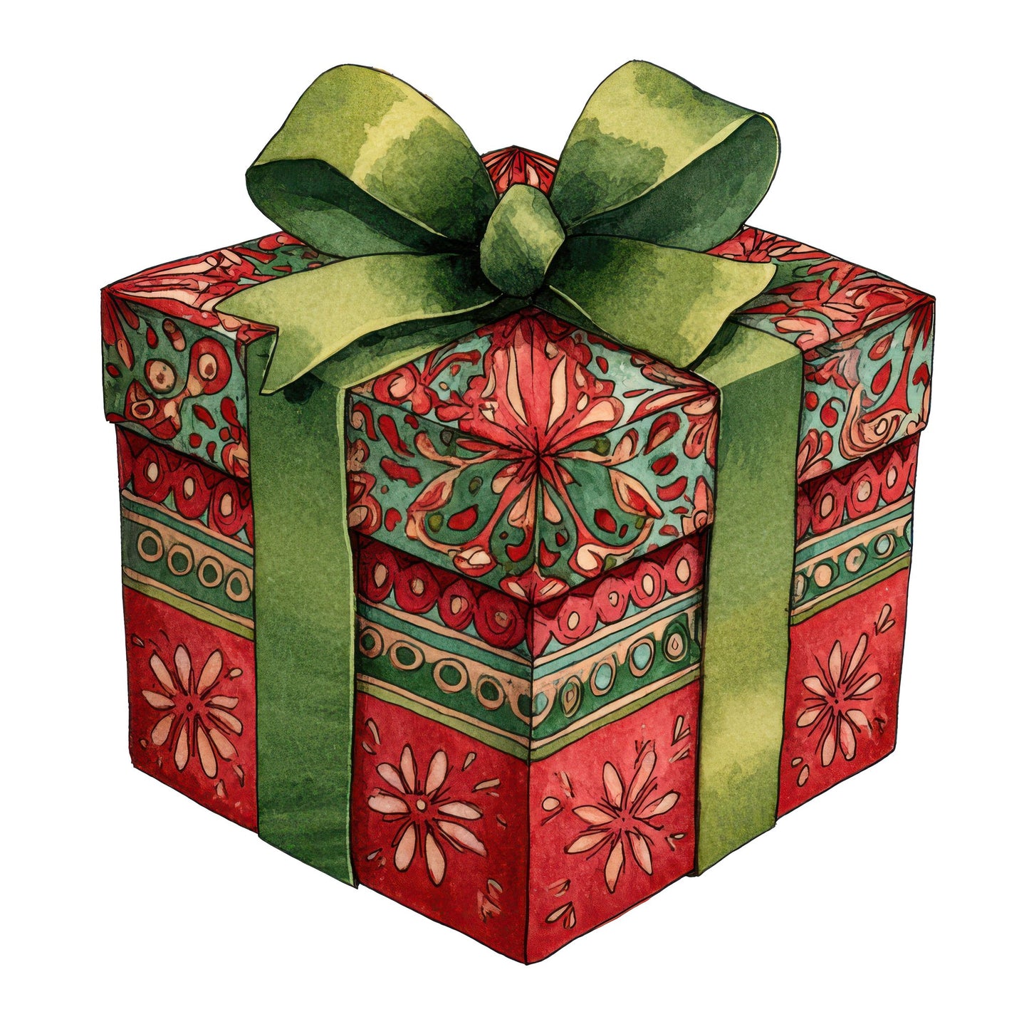 Christmas Folk Art Gift Fussy Cut Sheets (DDD009253)
