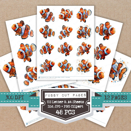 Colourful Clownfish Fussy Cut Sheets (DDD009370)