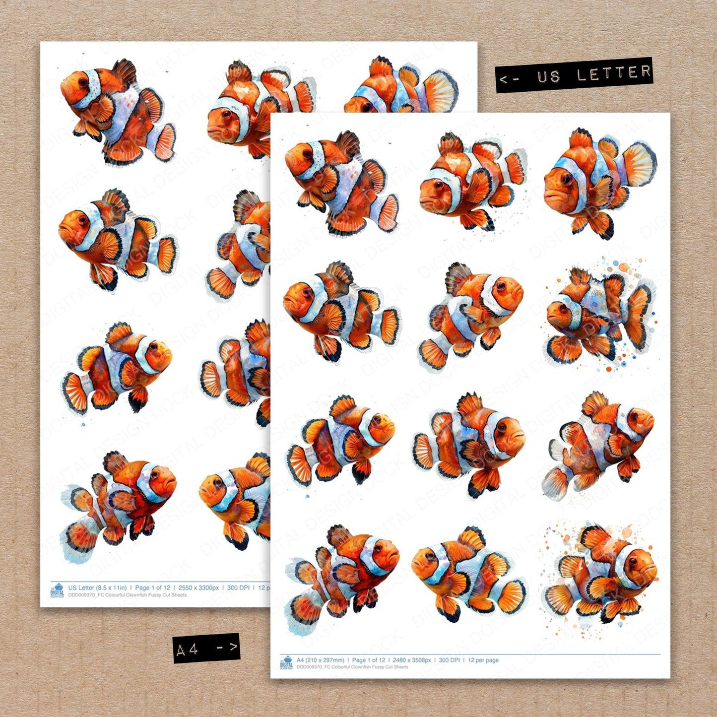 Colourful Clownfish Fussy Cut Sheets (DDD009370)