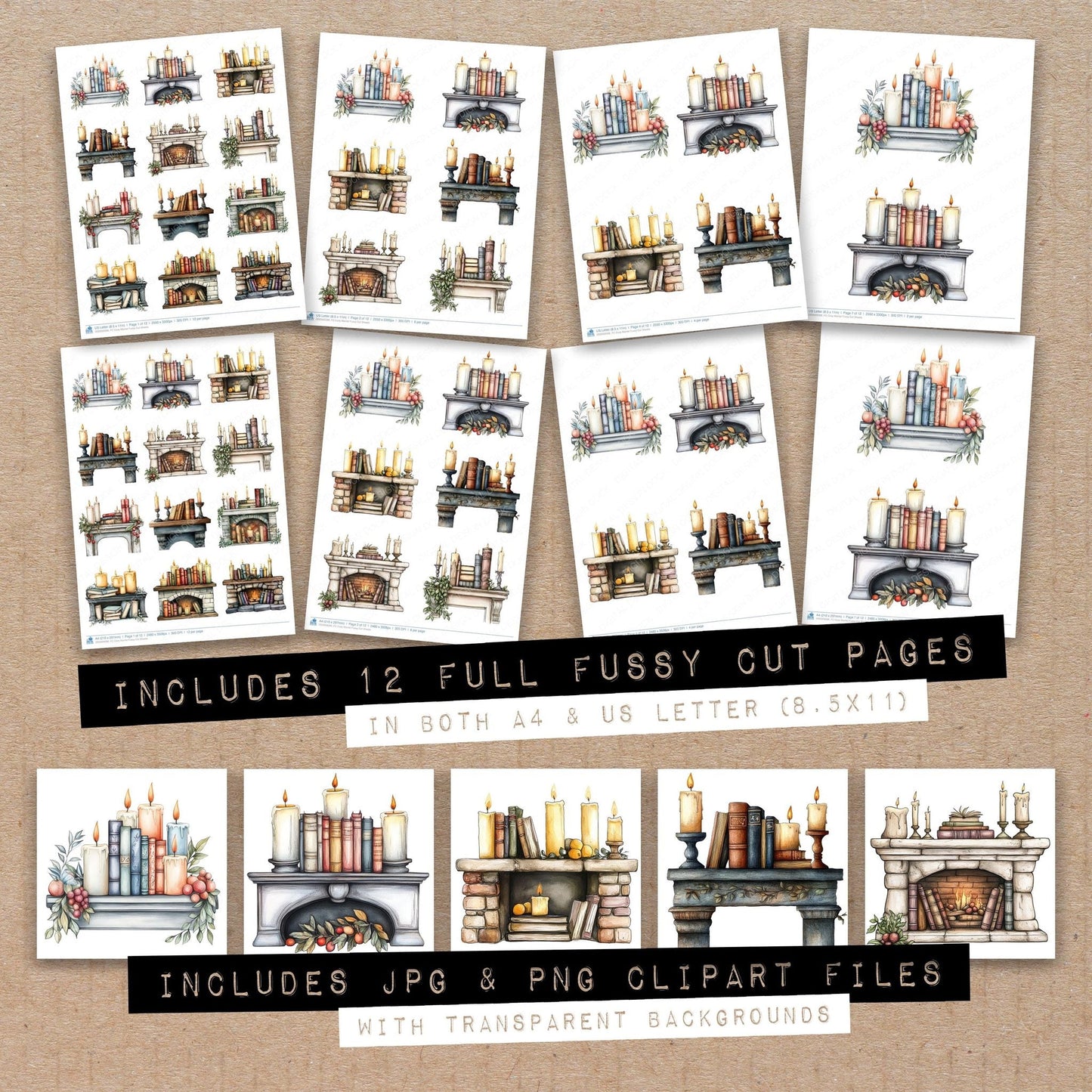 Cozy Mantel Fussy Cut Sheets (DDD009396)