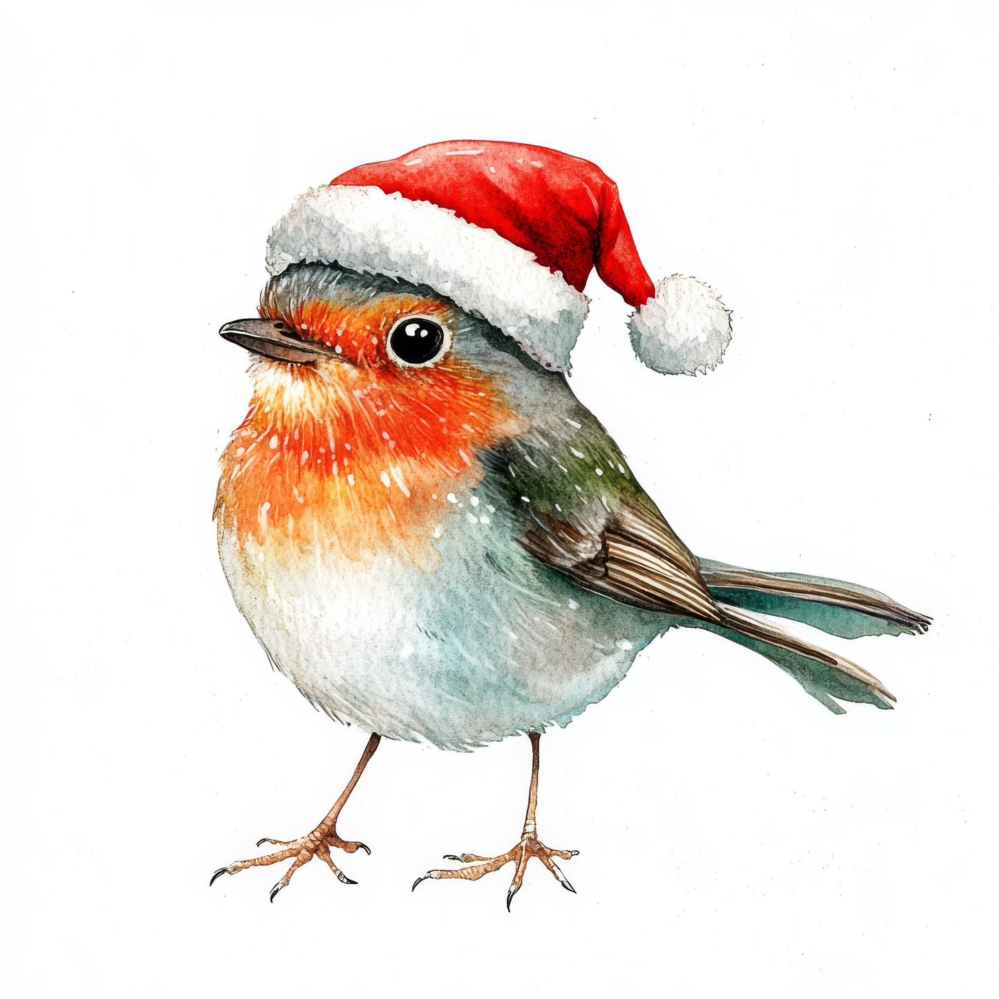 Cute Robin with Santa Hat Fussy Cut Sheets (DDD009451)