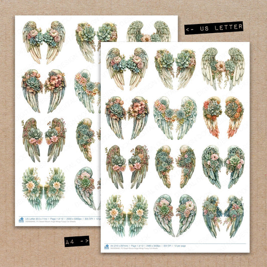 Desert Bloom Angel Wings Fussy Cut Sheets (DDD009492)