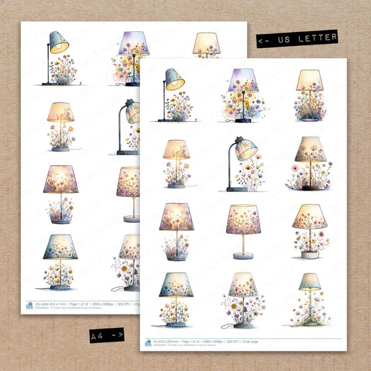 Desk Lamp Wildflowers Fussy Cut Sheets (DDD009497)