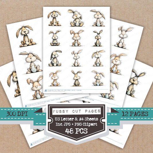 Easter Bunny Egg Fussy Cut Sheets (DDD009527)