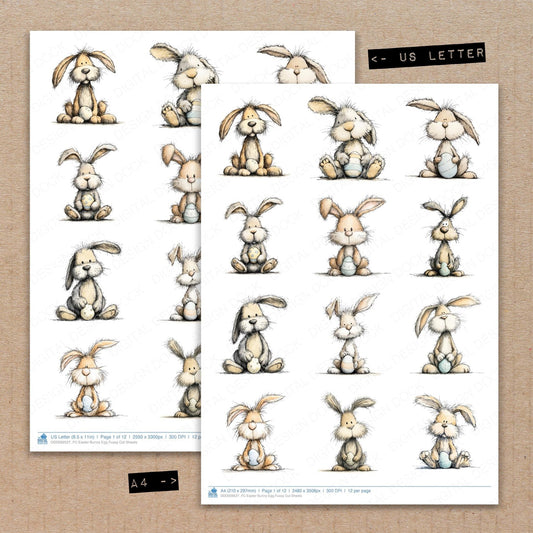 Easter Bunny Egg Fussy Cut Sheets (DDD009527)