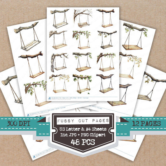 Empty Tree Swing Fussy Cut Sheets (DDD009545)