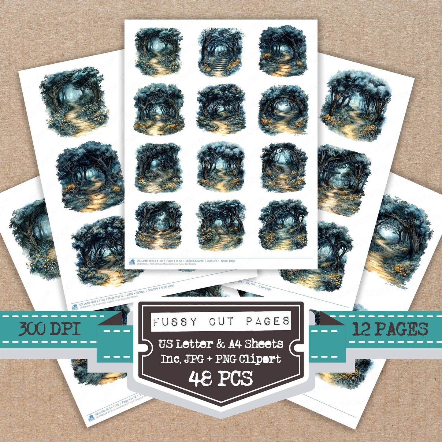 Enchnated Magical Forest Fussy Cut Sheets (DDD009554)