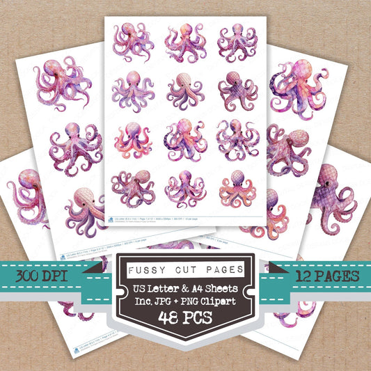 Fabric Octopus Fussy Cut Sheets (DDD009603)