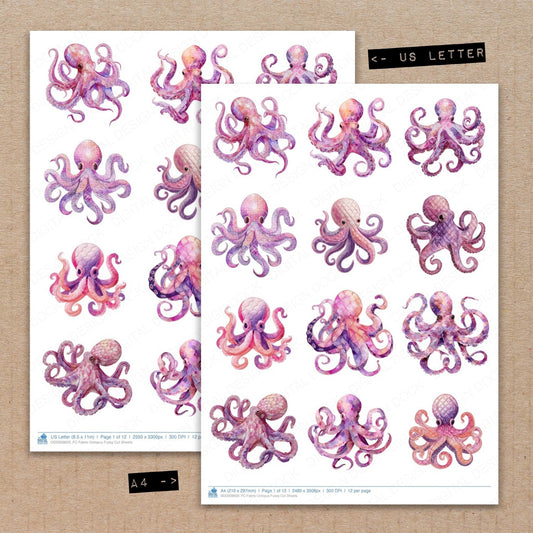 Fabric Octopus Fussy Cut Sheets (DDD009603)