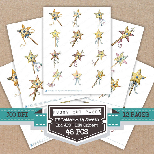 Fabric Star Wand Fussy Cut Sheets (DDD009652)
