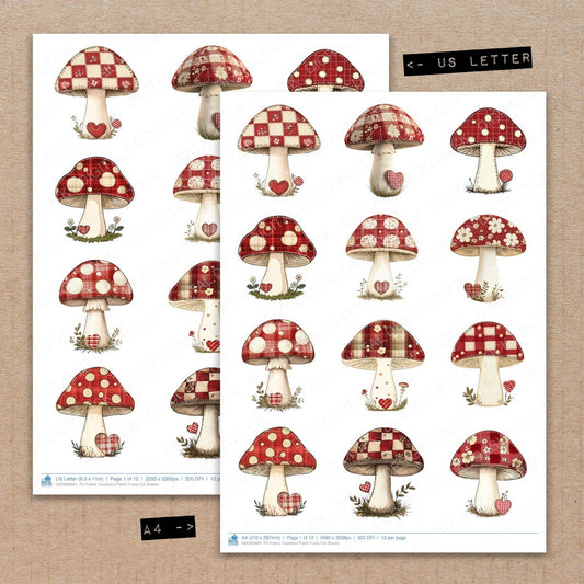 Fabric Toadstool Patch Fussy Cut Sheets (DDD009661)