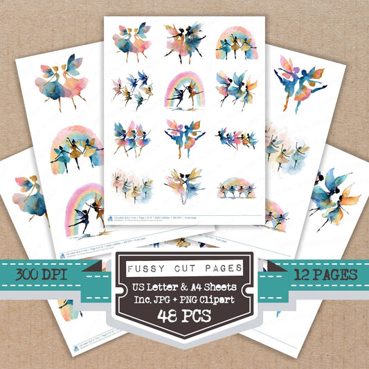 Fairies Dancing Rainbow Fussy Cut Sheets (DDD009671)