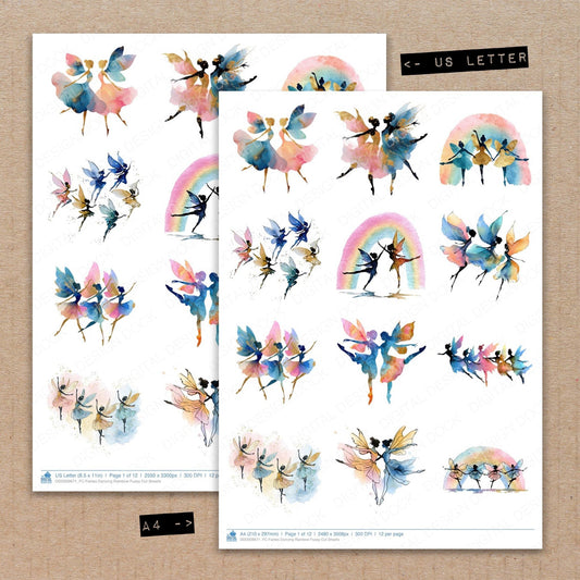 Fairies Dancing Rainbow Fussy Cut Sheets (DDD009671)