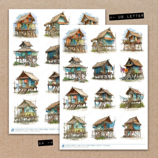 Fishermans Hut Fussy Cut Sheets (DDD009703)