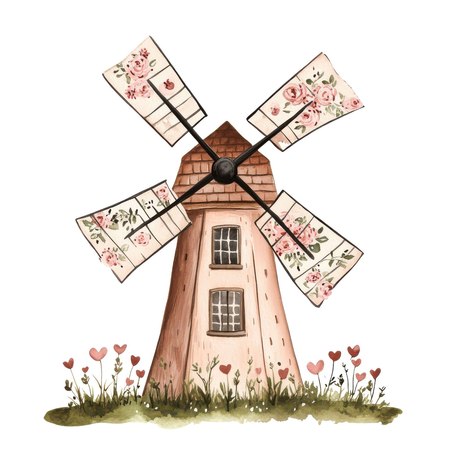 Flat Folk Art Windmill Fussy Cut Sheets (DDD009732)