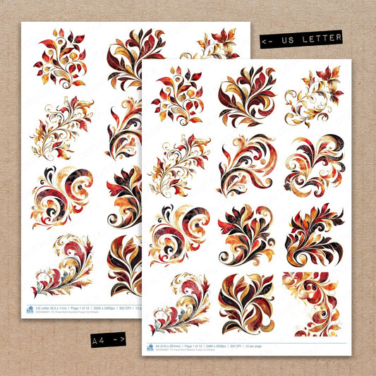 Floral Swirl Abstarct Fussy Cut Sheets (DDD009807)