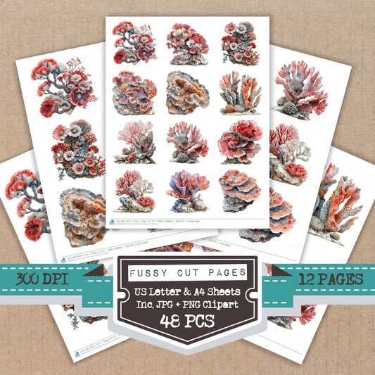Fossilised Coral Fussy Cut Sheets (DDD010019)