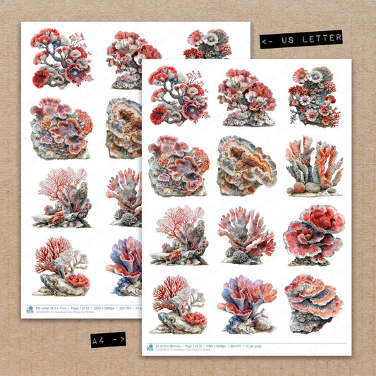 Fossilised Coral Fussy Cut Sheets (DDD010019)