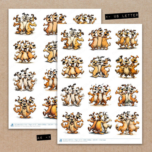 Funny Dancing Dogs Fussy Cut Sheets (DDD010043)