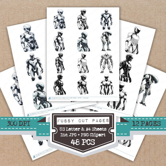 Futuristic Robot Fussy Cut Sheets (DDD010053)