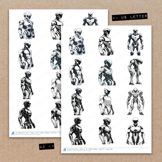 Futuristic Robot Fussy Cut Sheets (DDD010053)