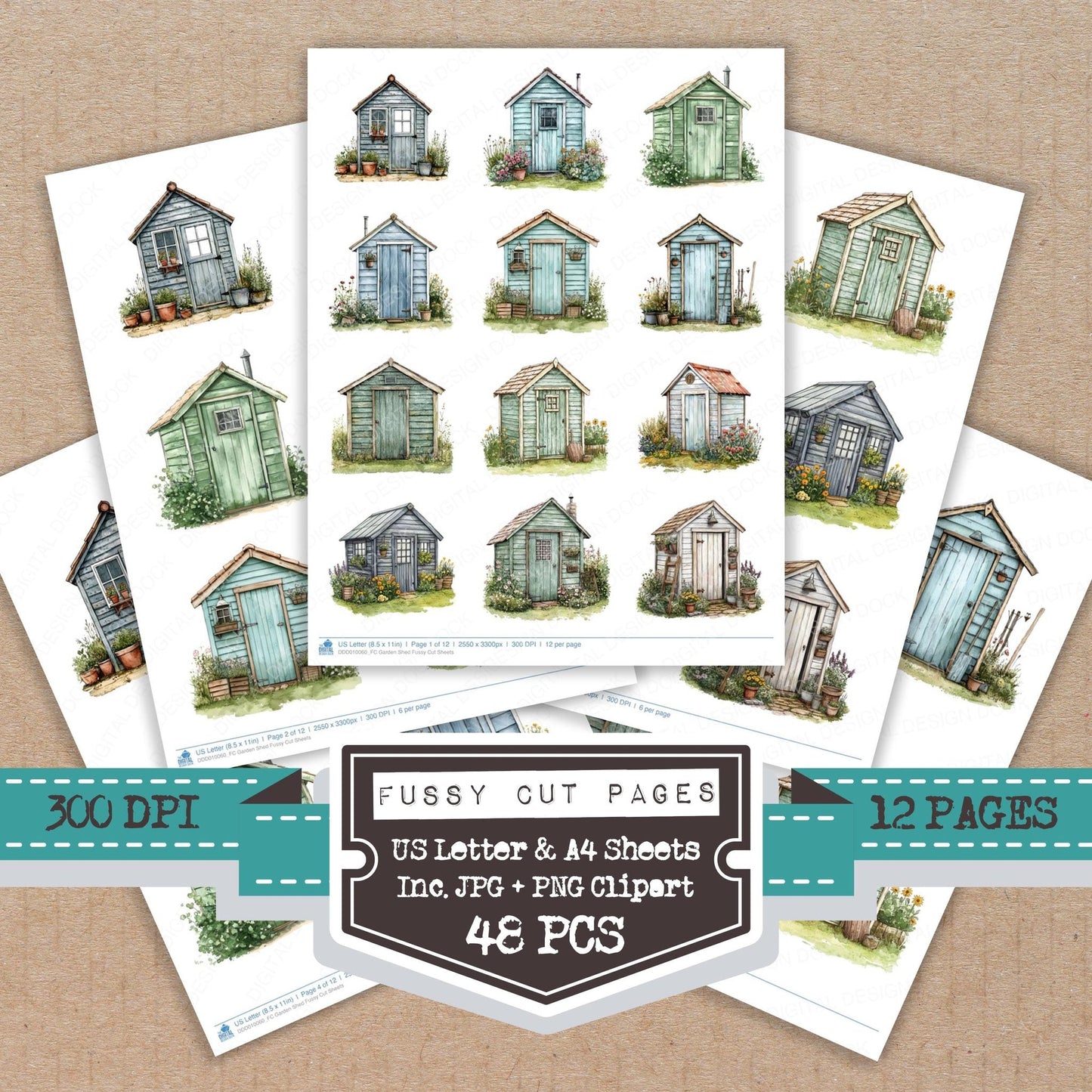 Garden Shed Fussy Cut Sheets (DDD010060)