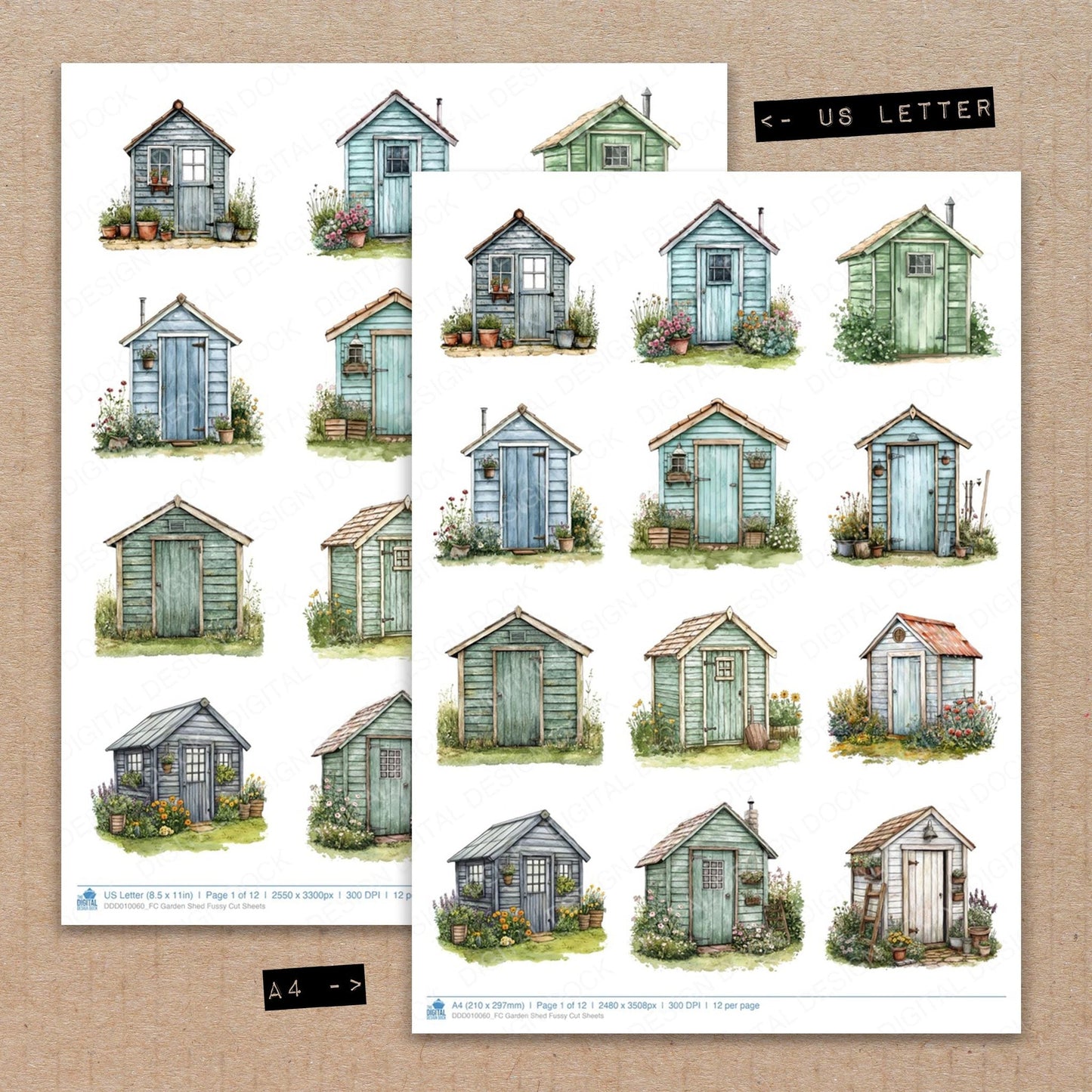 Garden Shed Fussy Cut Sheets (DDD010060)