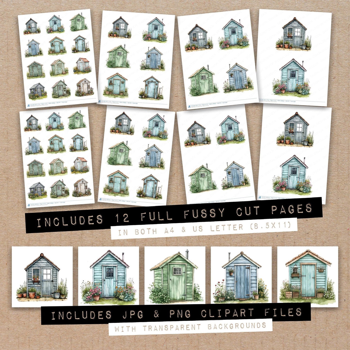 Garden Shed Fussy Cut Sheets (DDD010060)