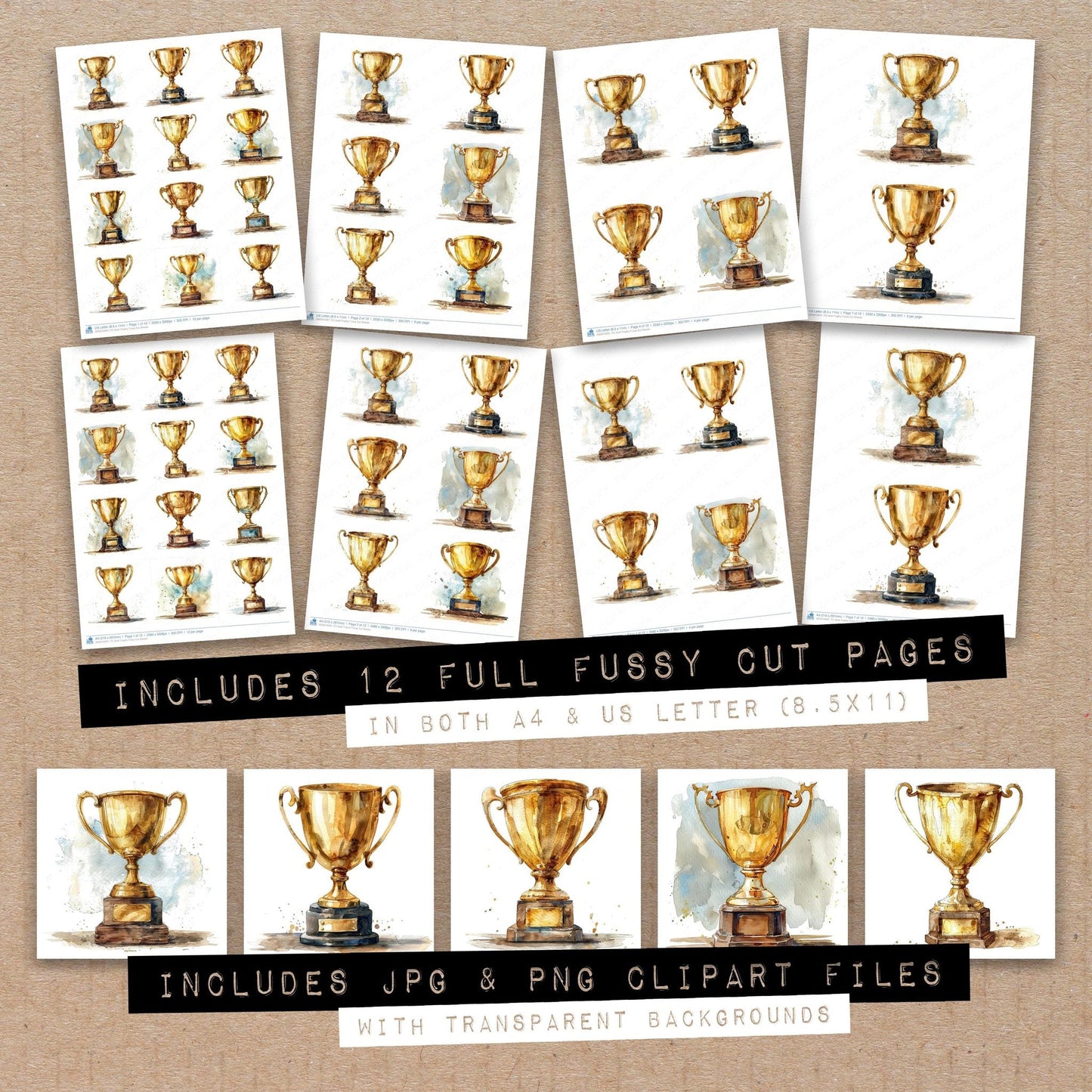 Gold Trophy Fussy Cut Sheets (DDD010097)