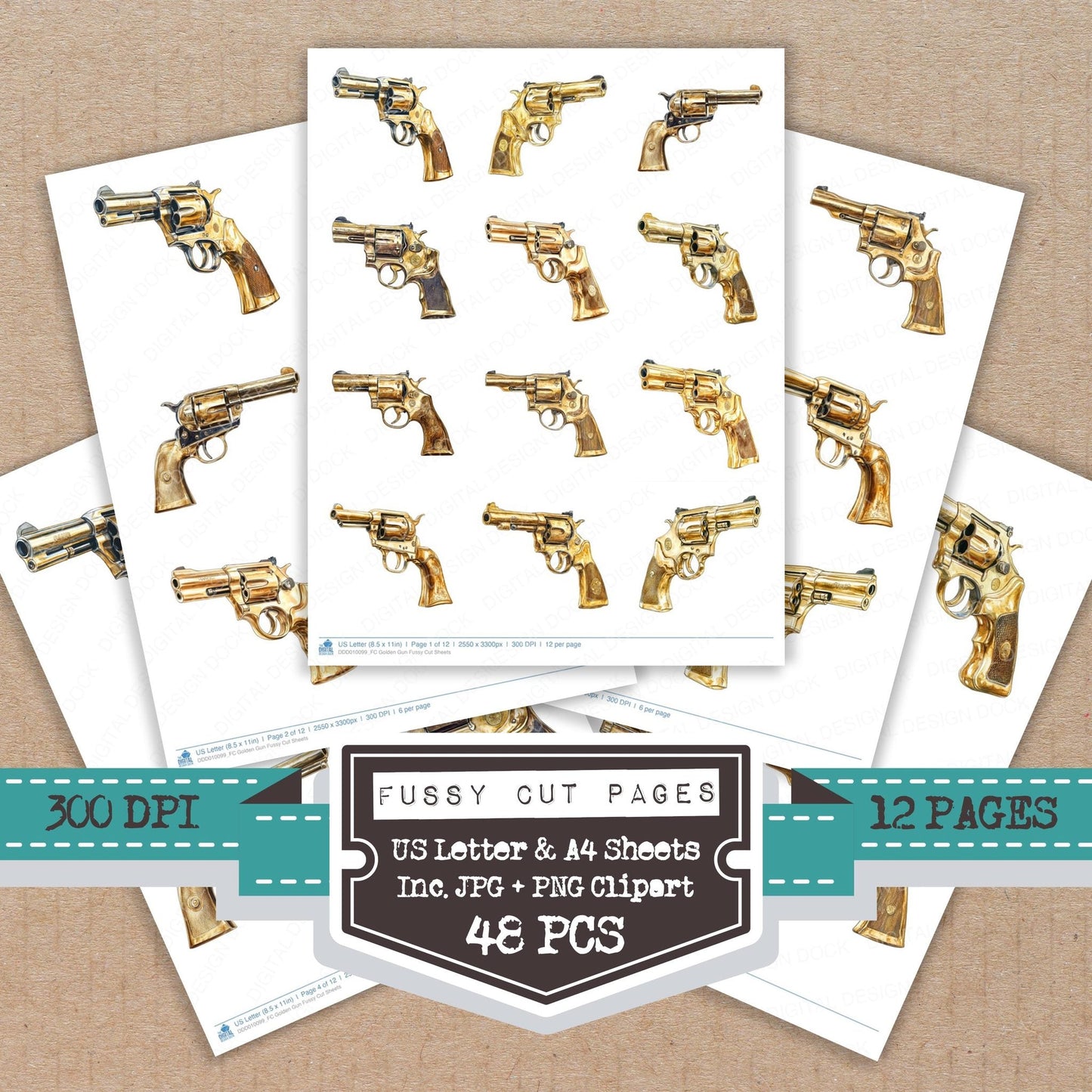 Golden Gun Fussy Cut Sheets (DDD010099)