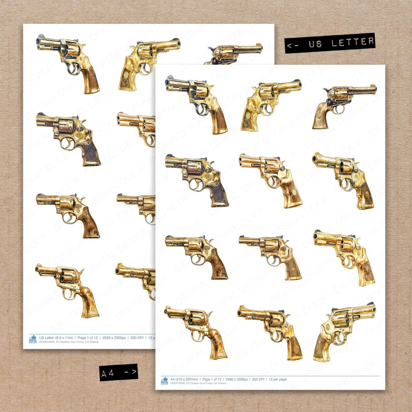 Golden Gun Fussy Cut Sheets (DDD010099)