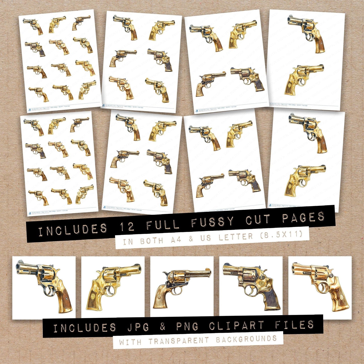 Golden Gun Fussy Cut Sheets (DDD010099)