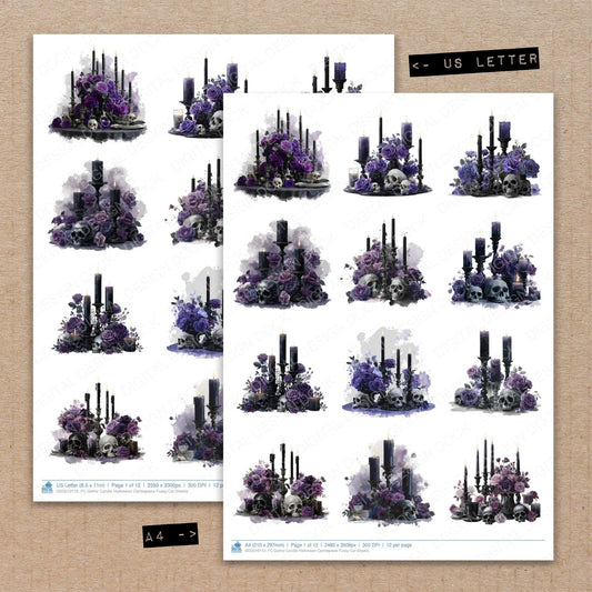 Gothic Candle Halloween Centrepiece Fussy Cut Sheets (DDD010112)