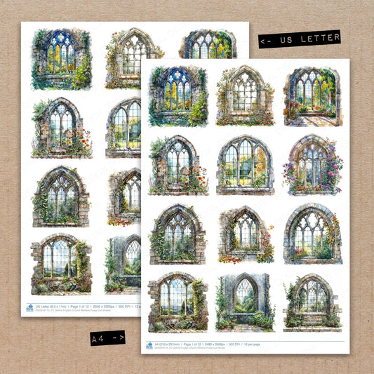 Gothic English Church Window Fussy Cut Sheets (DDD010115)