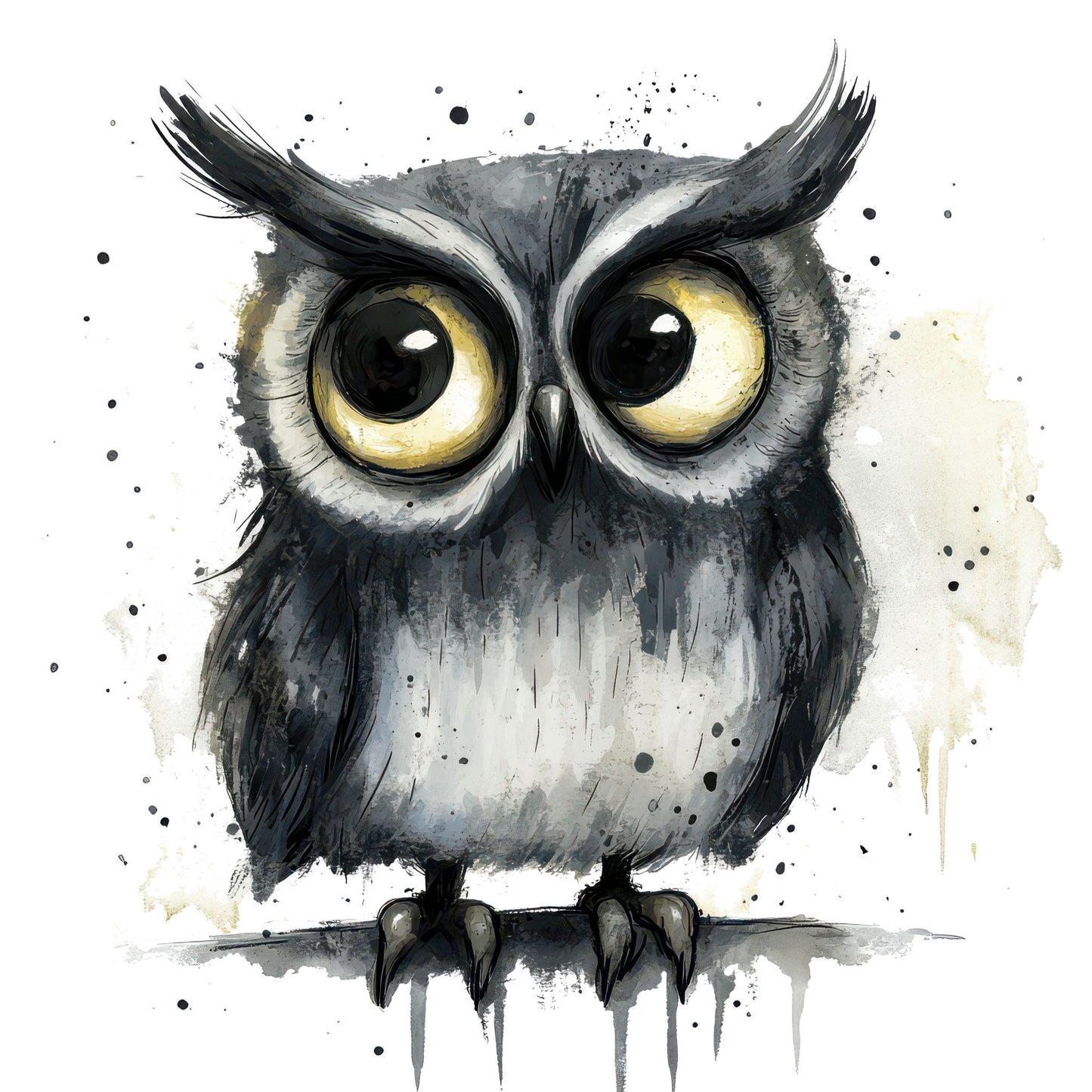 Ink-Washed Owl Sketch Fussy Cut Sheets (DDD010255)
