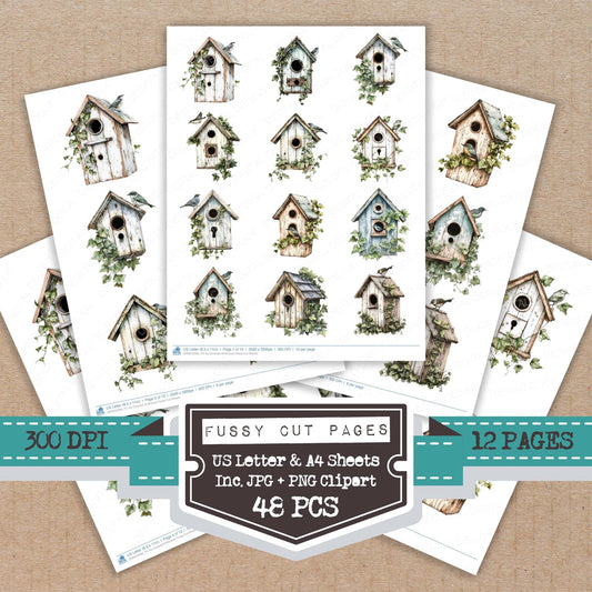 Ivy Covered Birdhouse Fussy Cut Sheets (DDD010260)