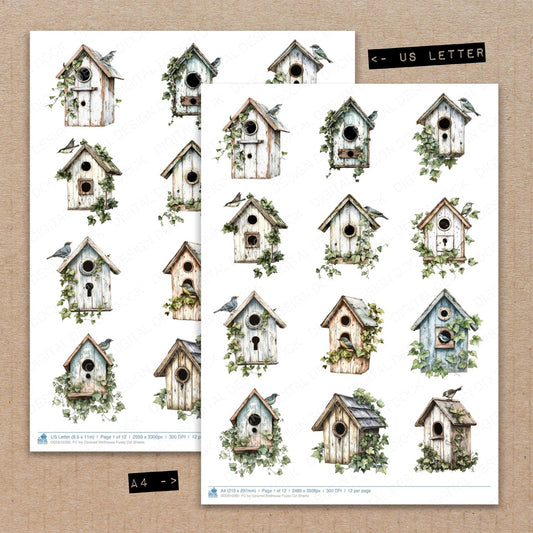 Ivy Covered Birdhouse Fussy Cut Sheets (DDD010260)