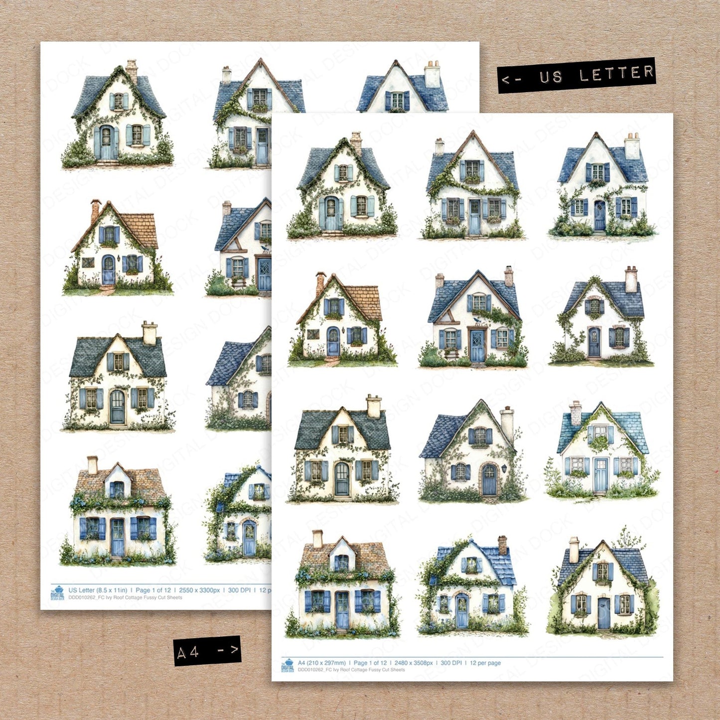 Ivy Roof Cottage Fussy Cut Sheets (DDD010262)