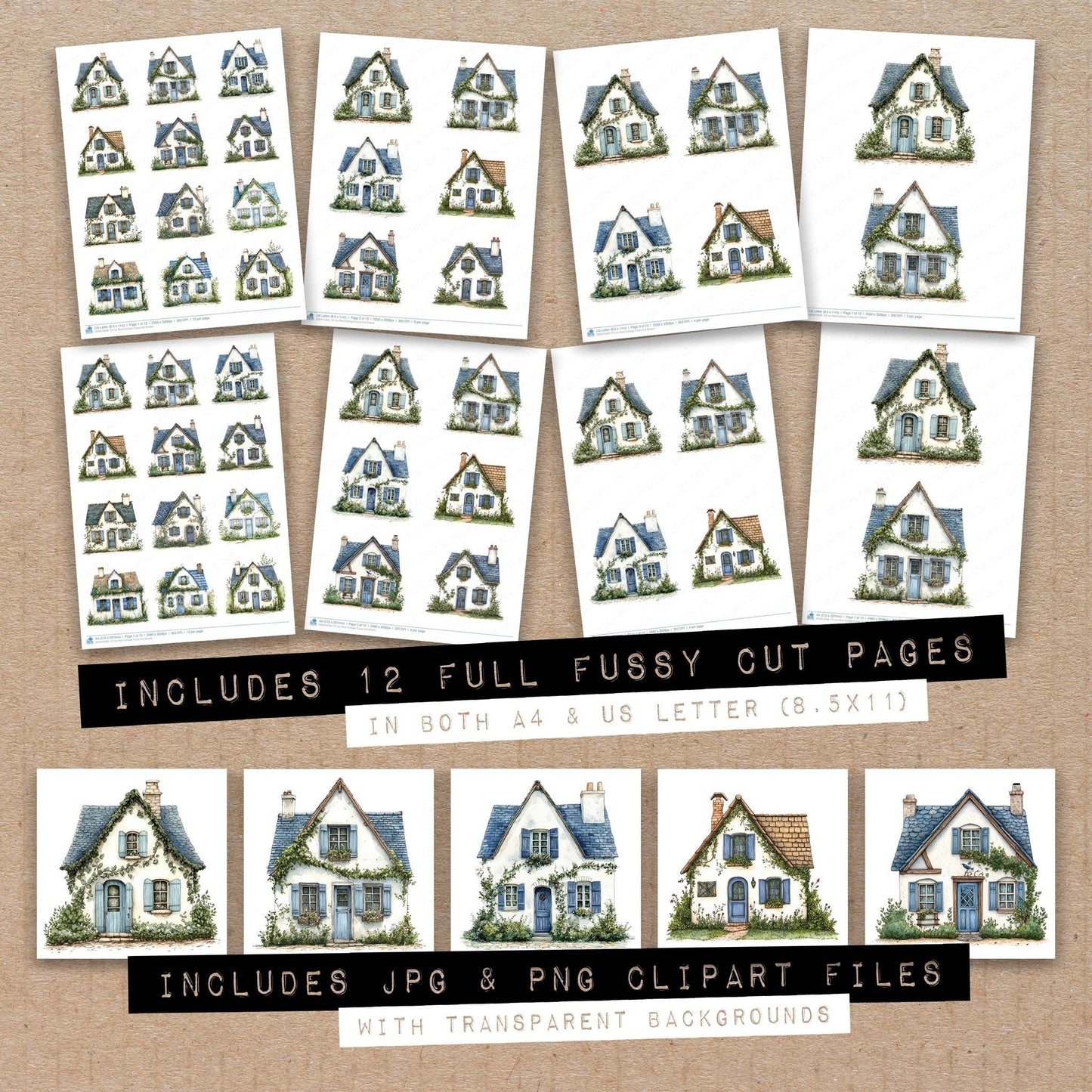 Ivy Roof Cottage Fussy Cut Sheets (DDD010262)