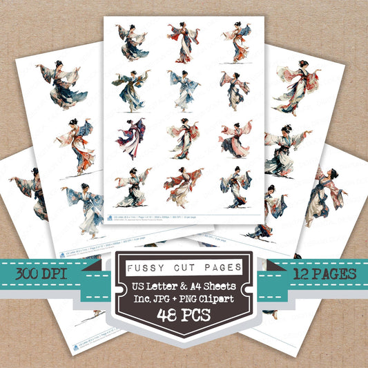 Japanese Dance Woman Fussy Cut Sheets (DDD010263)