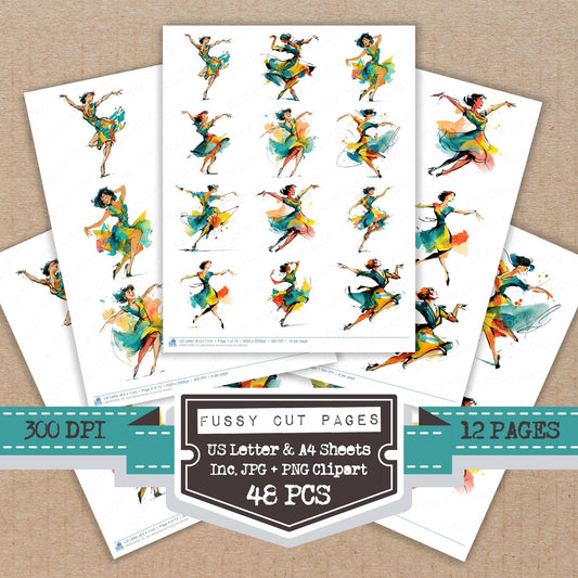 Jazz Swing Dancer Fussy Cut Sheets (DDD010269)