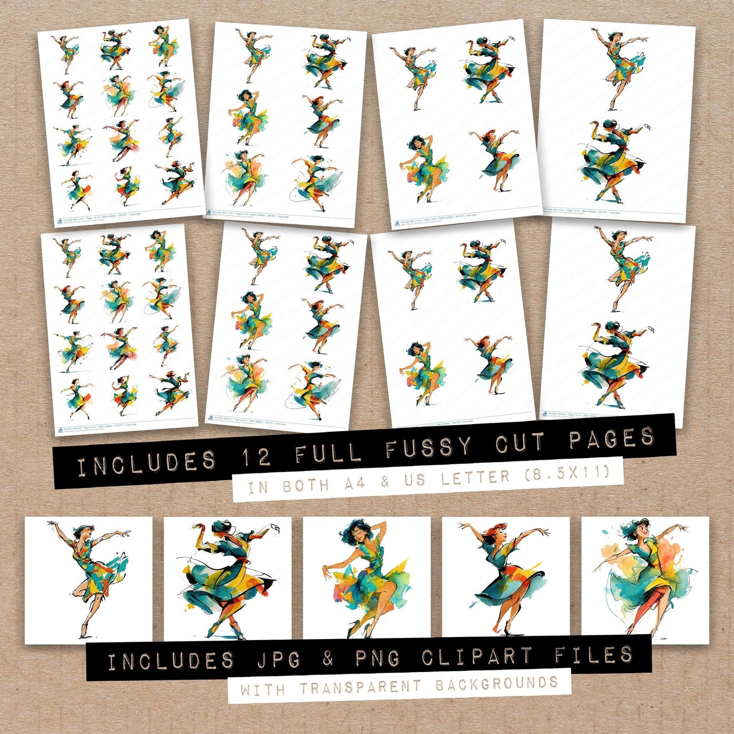 Jazz Swing Dancer Fussy Cut Sheets (DDD010269)