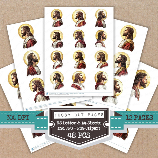Jesus Christ Side View Fussy Cut Sheets (DDD010274)