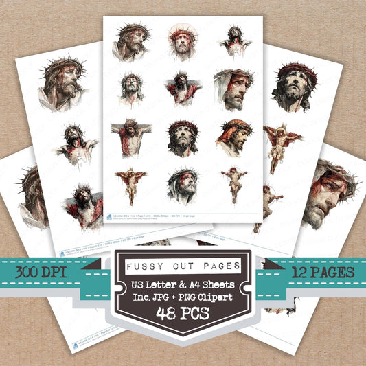 Jesus Crown Cross Fussy Cut Sheets (DDD010276)